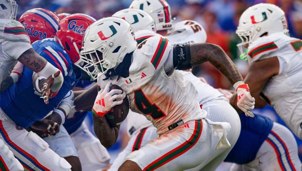 Miami Hurricanes running back Mark Fletcher Jr #4_University of Florida Gators vs University of Miami Hurricanes_086