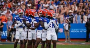 Recruits react to the Florida Gators 29-21 win over the Texas Longhorns Florida Gators defenders during the Texas game-1280x853