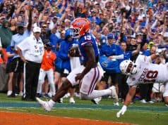 Running back Jaden Baugh scores against the Texas Longhorns in the Swamp-1280x853