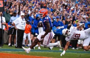Running back Jaden Baugh scores against the Texas Longhorns in the Swamp-1280x853
