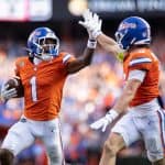 Florida Gators receivers Vernell Brown III and Bailey Stockton- 1280x853