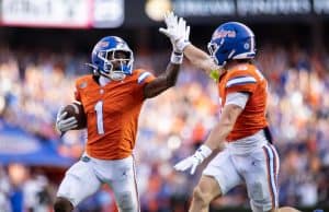 Florida Gators receivers Vernell Brown III and Bailey Stockton- 1280x853
