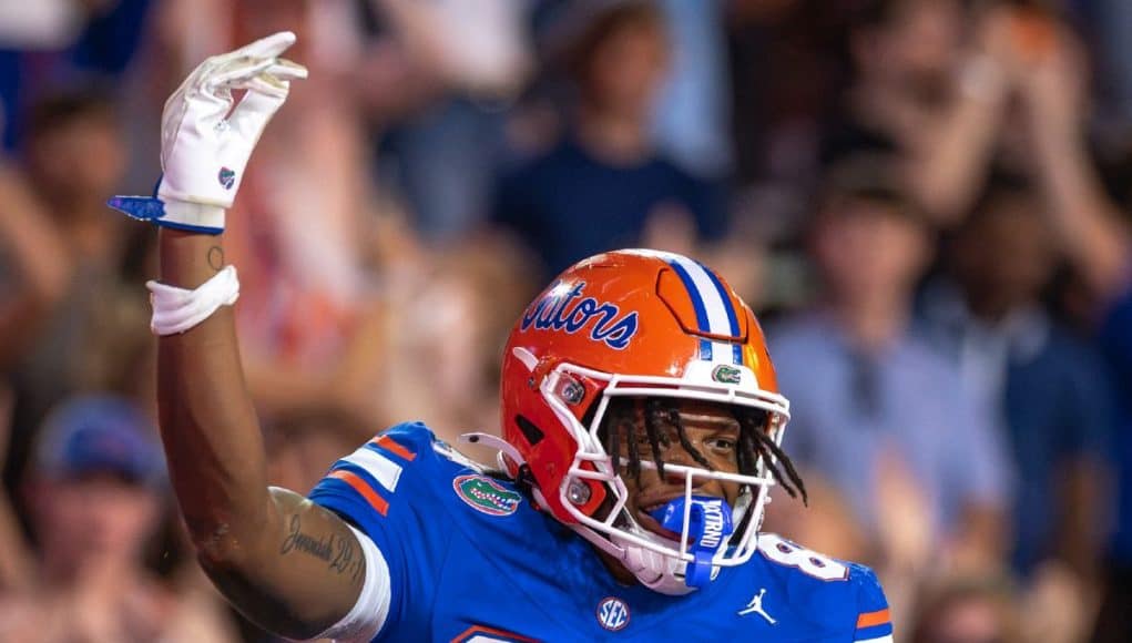 Florida tight ends Heze Kent and Micah Jones