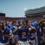 The Florida Gators celebrate a win over Ole Miss- 1280x853