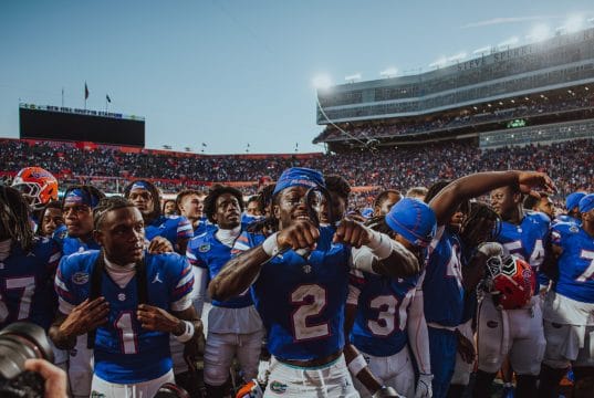 PHOTO GALLERY: Florida Gators roll past Ole Miss in the Swamp The Florida Gators celebrate a win over Ole Miss- 1280x853