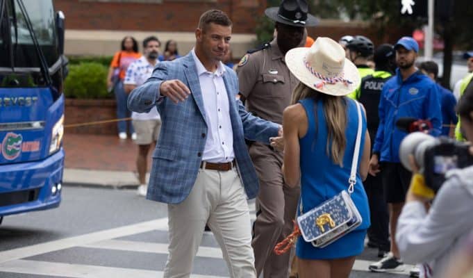 Florida Gators head coach Jon Sumrall before the South Carolina game-1280x853