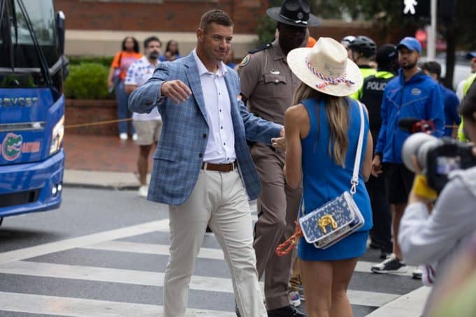 Florida Gators head coach Jon Sumrall before the South Carolina game-1280x853